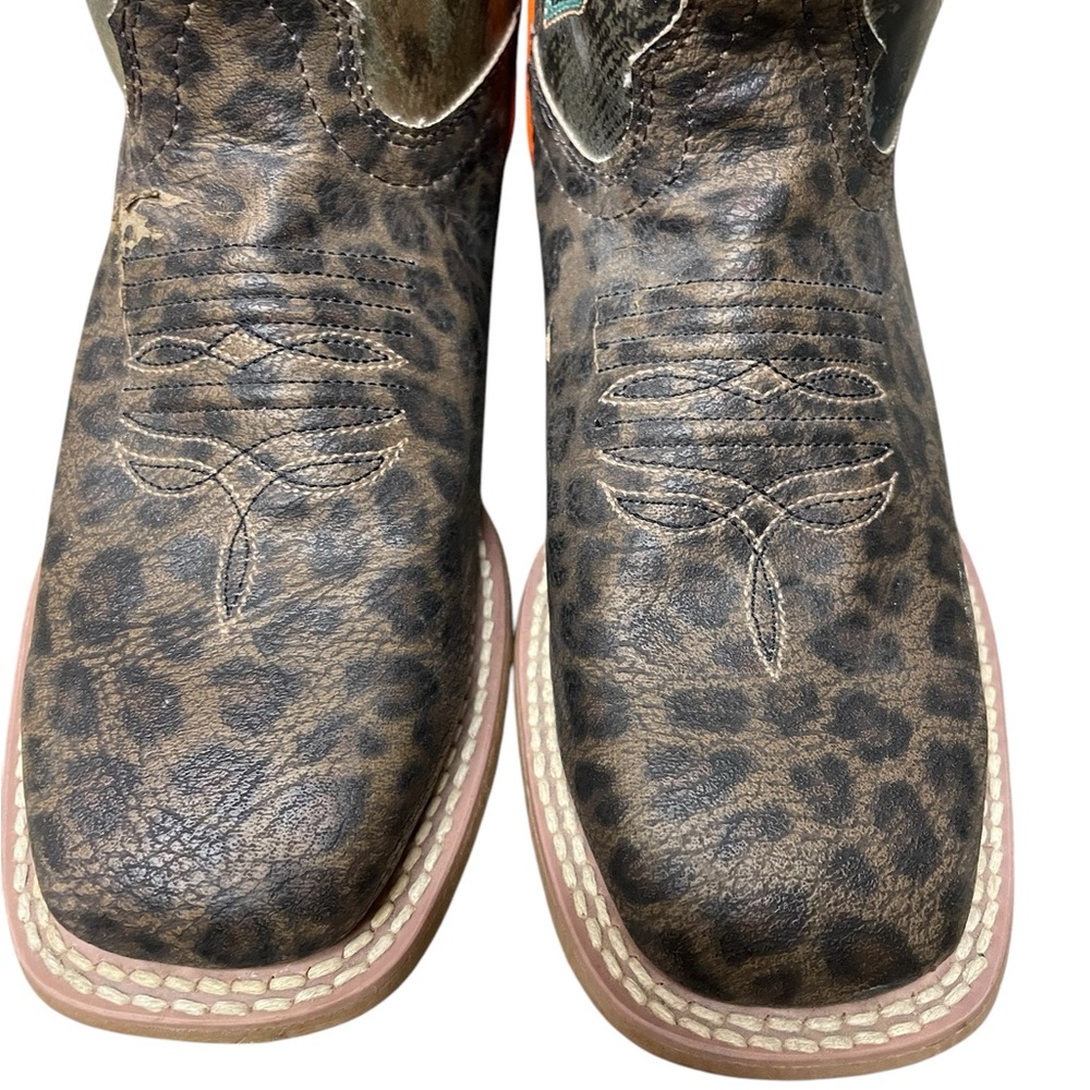 Cinch Kids Buckaroo Leopard Print Western Boots  Size 13 1/2 - Picture 6 of 12